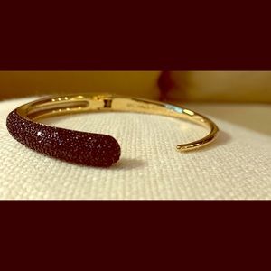 Michael Kora black lace gold tone cuff bracelet